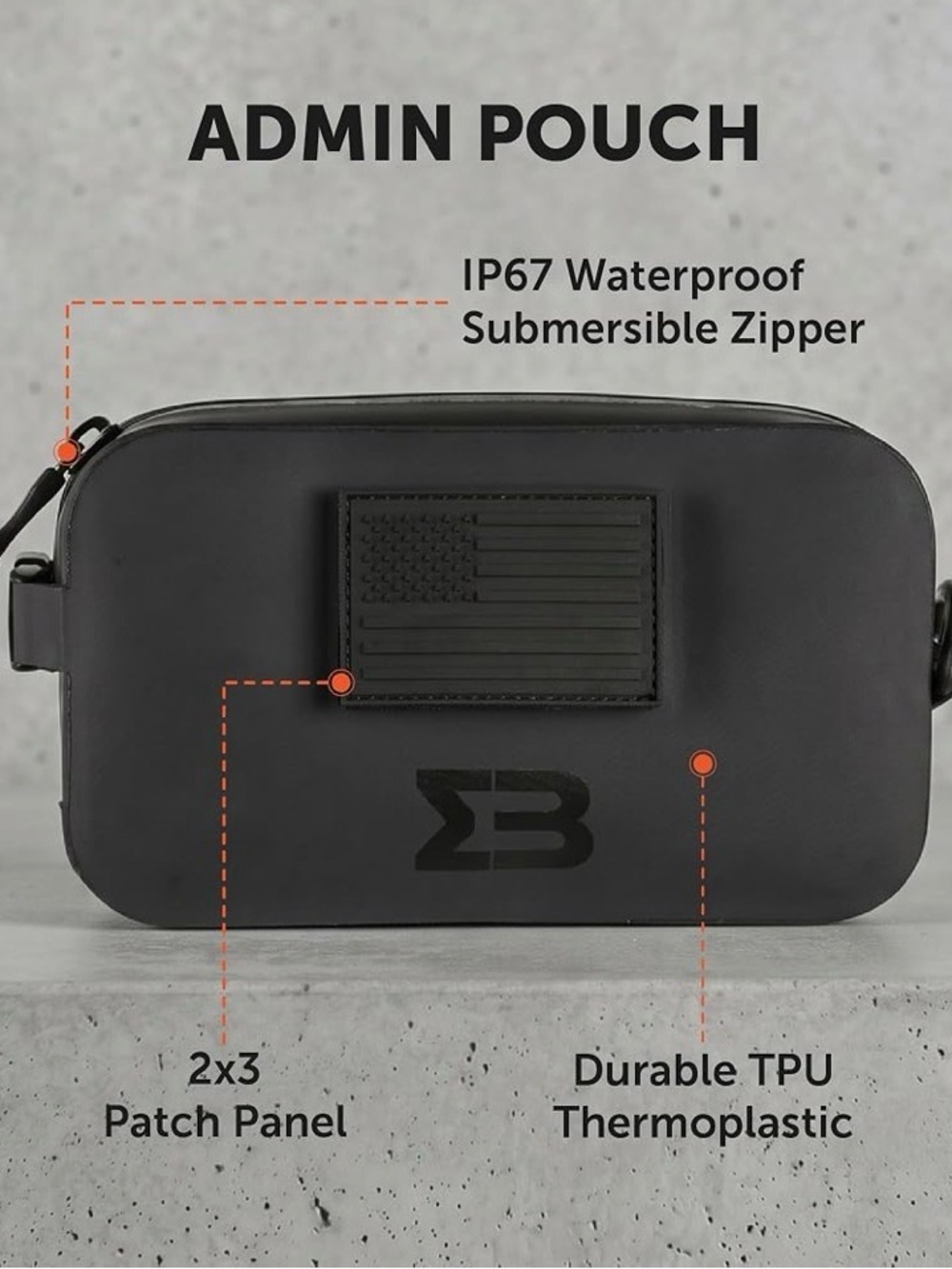 Black Admin Pouch with Patch Panel